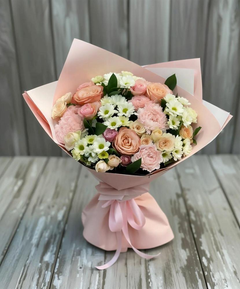 Букет цветов из: Гвоздики, Розы и Хризантемы в Мценске