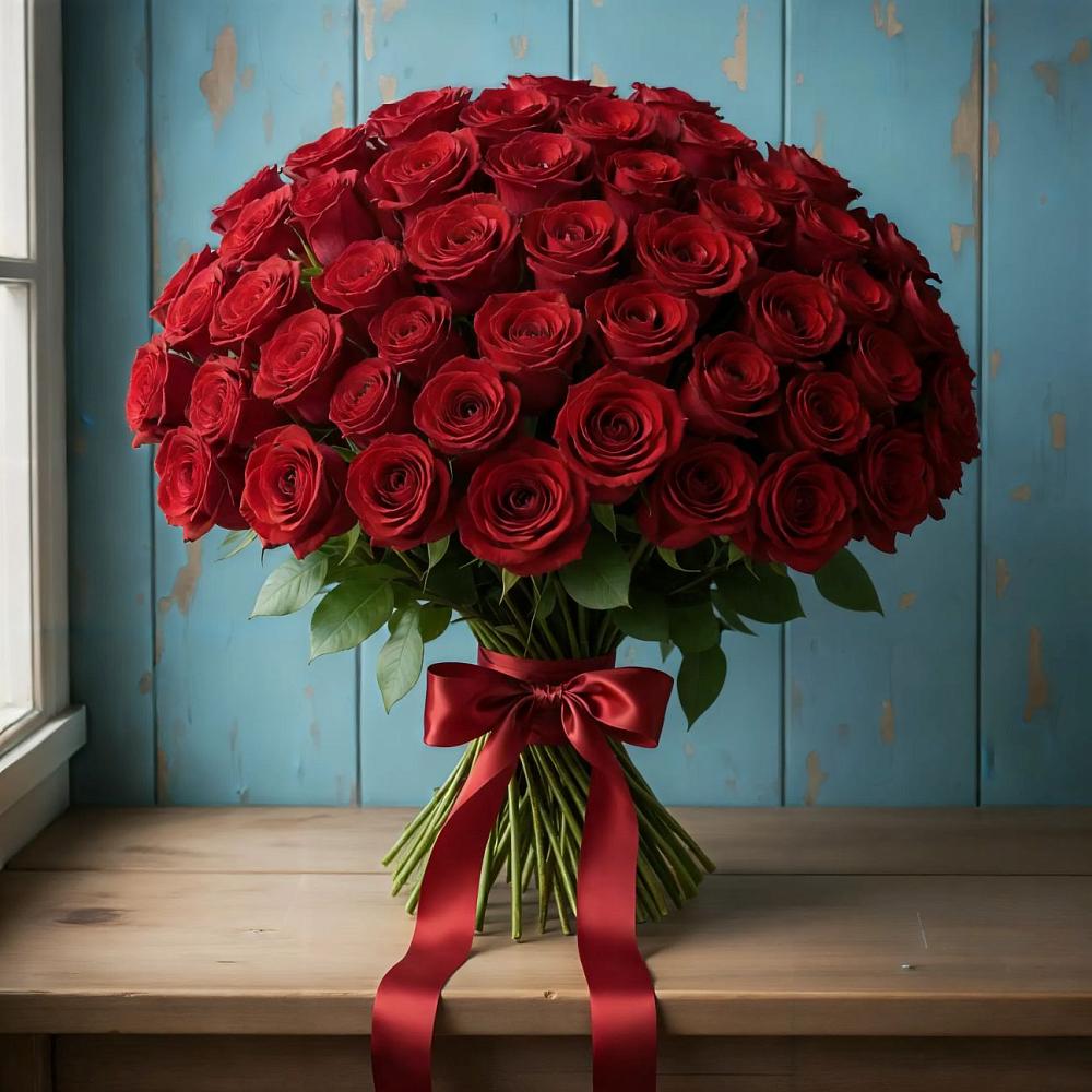 Букет Красные розы Блэк Меджик в Мценске