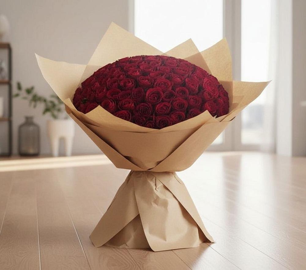Букет 101 Красная роза в Мценске