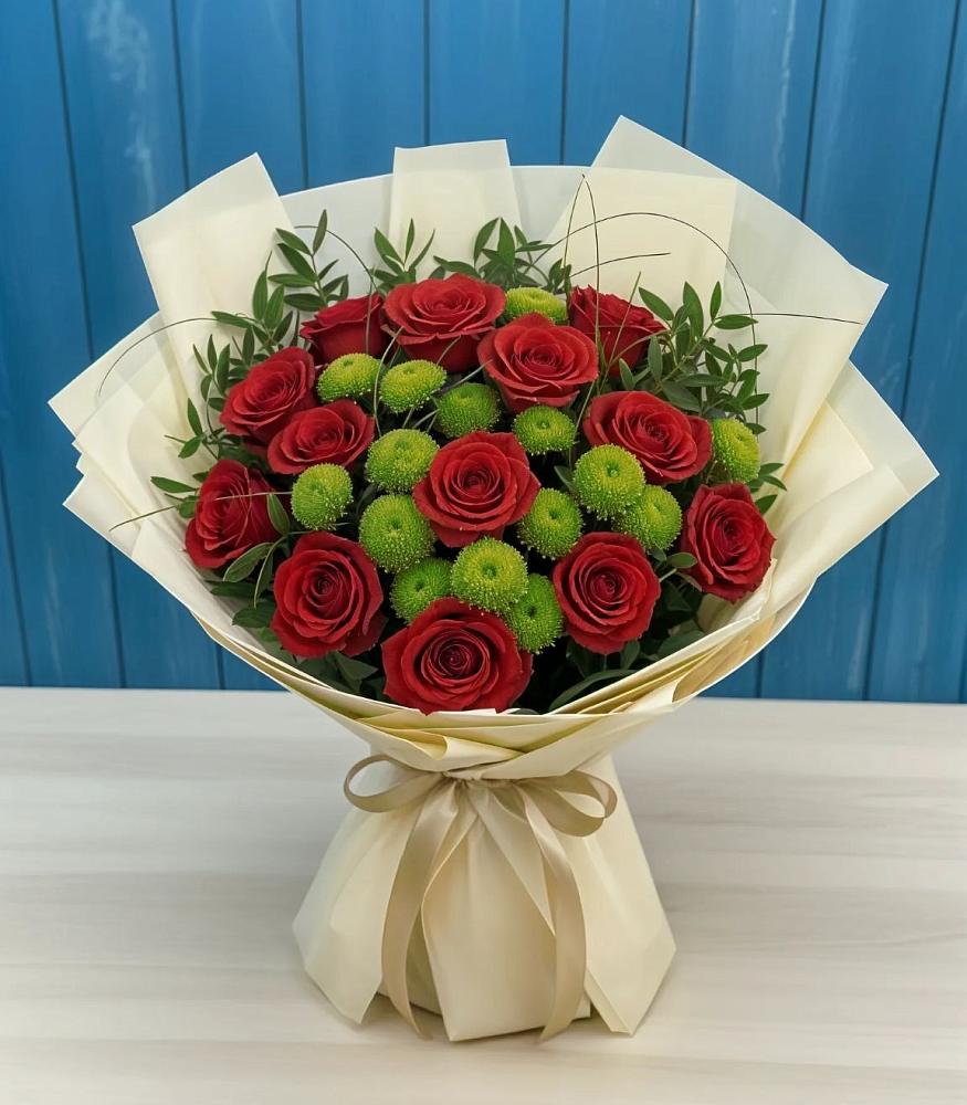 Букет цветов из: Розы и Хризантемы в Мценске